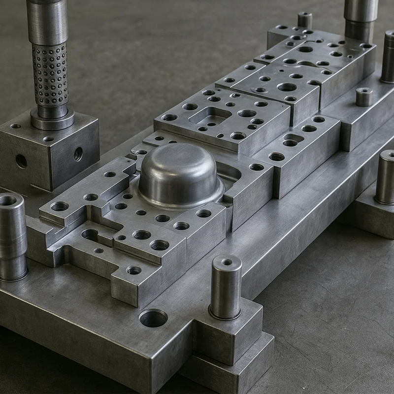 Unified Progressive and Deep Drawing Stamping in a Single Die2